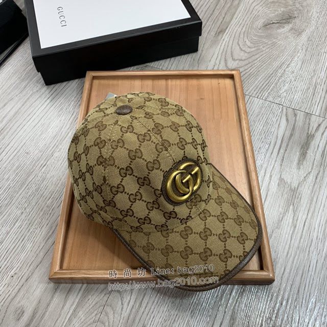 Gucci爆款男士帽子 古馳帆布印花棒球帽鴨舌帽  mm1750